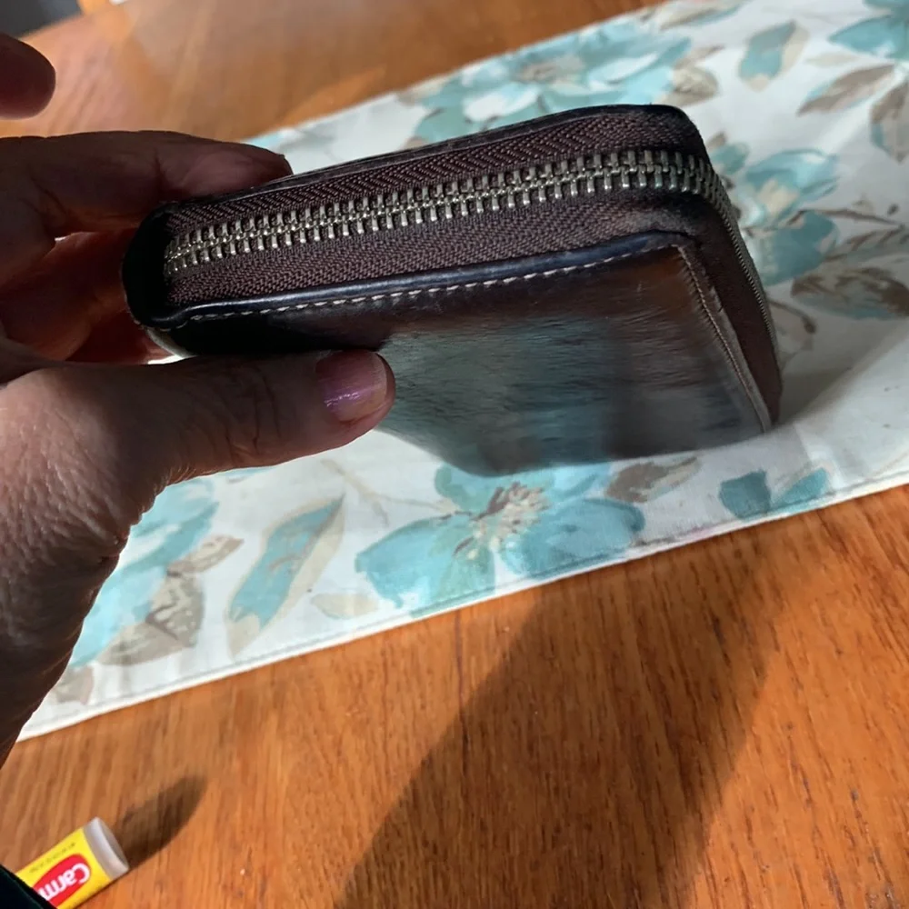 Coach Leather Zip Around Wallet